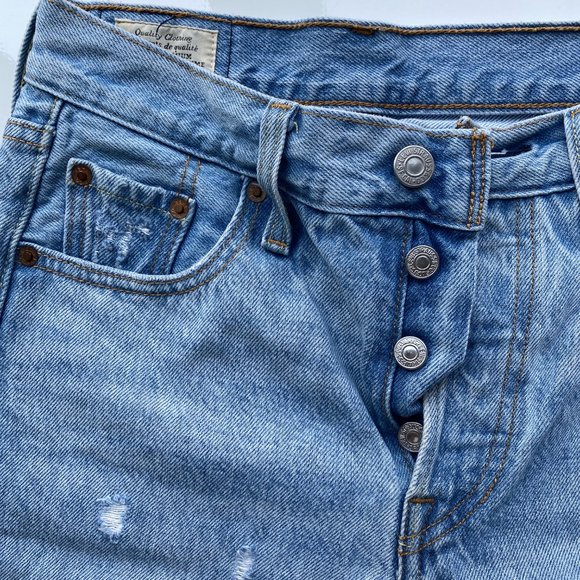 Levi's 501 Jean Shorts Size 24 - Picture 2 of 3